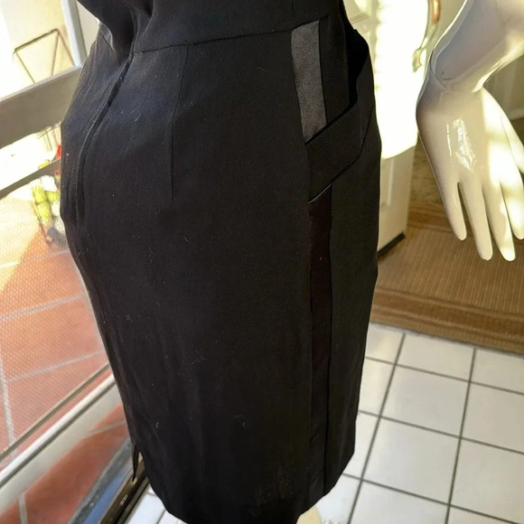Vintage tuxedo style black dress size 42 or about a us 6 wool - Picture 11 of 16